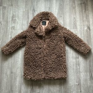 Zara Brown Teddy Faux Fur Coat